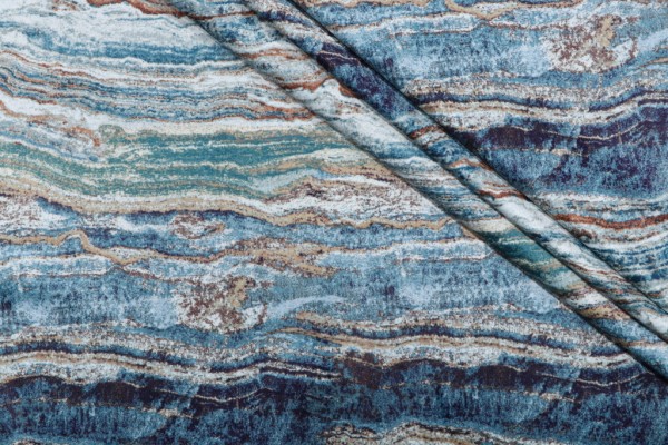 PK Lifestyles Sandstone Printed Velveteen Decorator Fabric in Glacier 