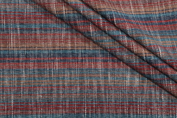 PK Lifestyles Carson Stripe Woven Chenille Upholstery Fabric in Saddle 
