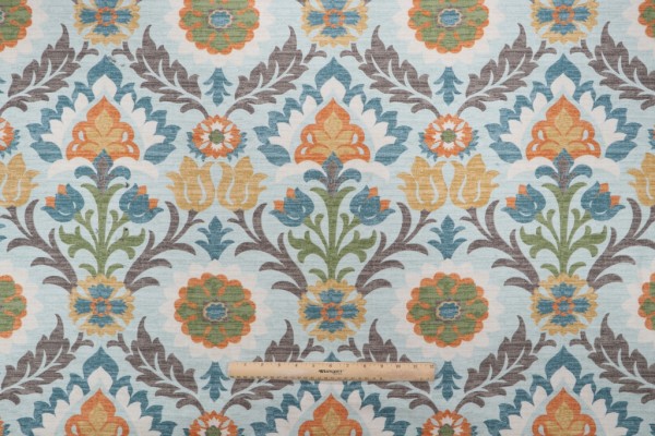 Waverly Santa Maria Printed Cotton Drapery Fabric in Creek 