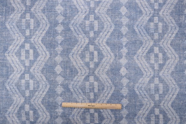 PK Lifestyles River Bend Printed Drapery Fabric in Chambray 