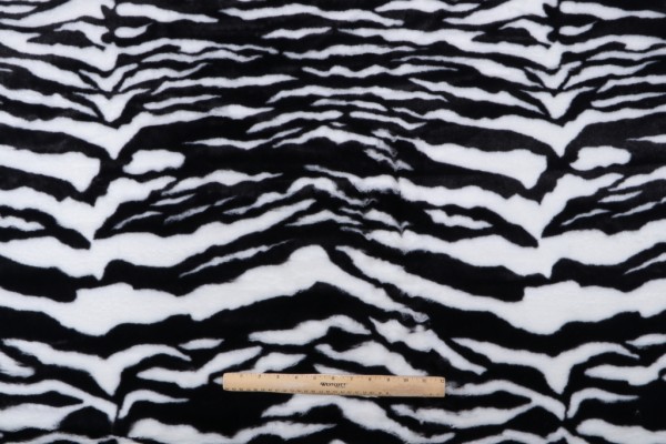 Sample of PK Lifestyles Serengeti Stroll Faux-Fur Decorator Fabric in Zebra 