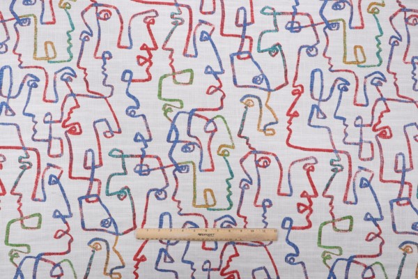 PK Lifestyles Gestures Printed Drapery Fabric in Crayon 