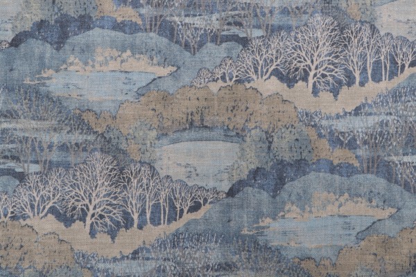 PK Lifestyles Gathering Sky Printed Drapery Fabric in Twilight 