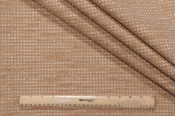 PK Lifestyles Tahitian Basket Woven Chenille Upholstery Fabric in Gold 