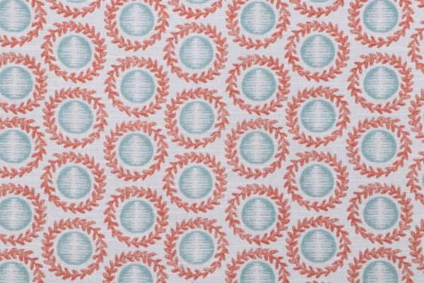 PK Lifestyles Nesting Printed Cotton Drapery Fabric in Coral 