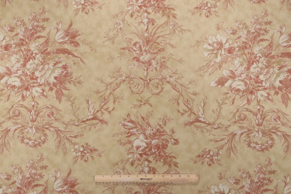 Portfolio Textiles Queensway Printed Cotton Drapery Fabric in Amber for Kravet CLOSEOUT