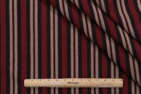 PK Lifestyles Silverton Stripe Woven Decorator Fabric in Cardinal 