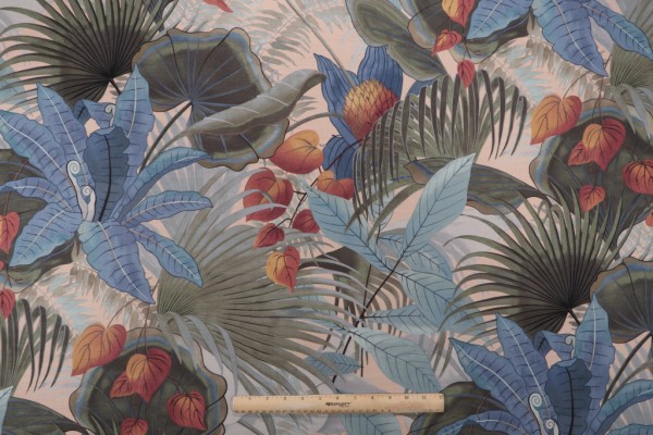 PK Lifestyles Lovina Beach Printed Cotton Drapery Fabric in Dawn 
