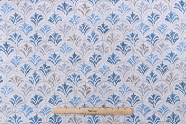 Magnolia Home Countess Printed Cotton Drapery Fabric in Delft 
