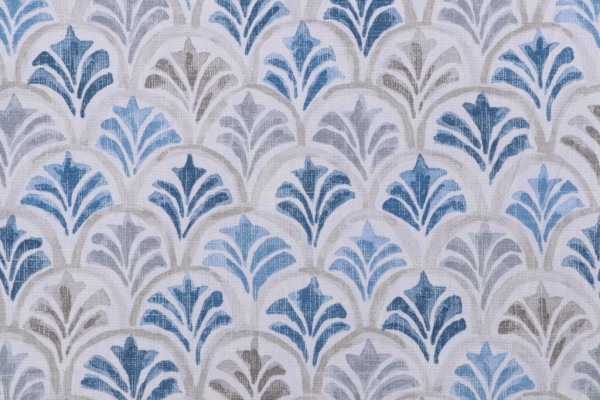 Magnolia Home Countess Printed Cotton Drapery Fabric in Delft 