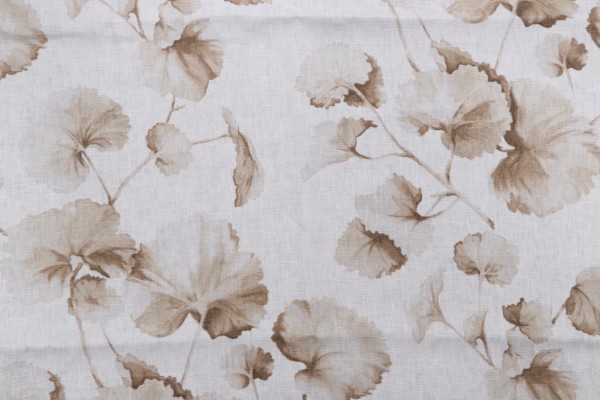 Kendall Wilkinson Inkwash Printed Linen Drapery Fabric in Mushroom for Fabricut