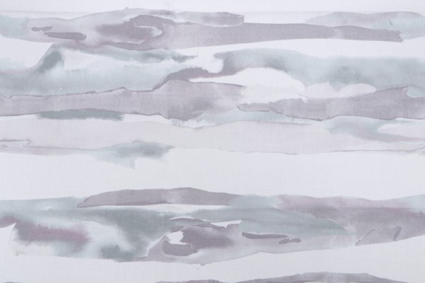 Engulf Printed Cotton Drapery Fabric in Grey