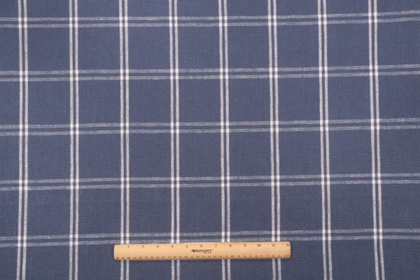 PK Lifestyles Brent Plaid Woven Upholstery Fabric in Marine