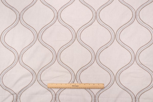 Valiant Fabrics Remy Embroidered Drapery Fabric in Resort