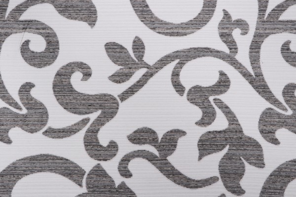 Specialty Textiles Sonato Woven Damask Upholstery Fabric in Bisque/Charcoal 