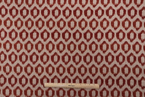Mill Creek Shibori Woven Latex-Backed Chenille Upholstery Fabric in Flame 