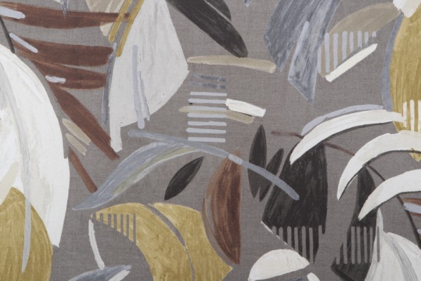 Sample of Kaufmann Conga Printed Cotton Drapery Fabric in Caraway 