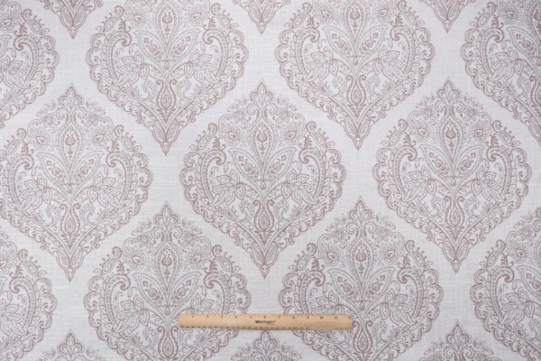 Sample of Belle Maison Arabella Printed Drapery Fabric in Parchment 