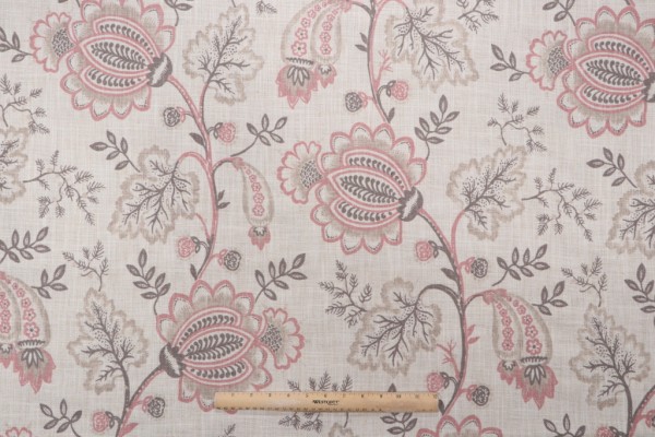 Kaufmann South Point Printed Polyester Drapery Fabric in Coral 