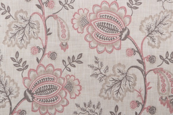 Kaufmann South Point Printed Polyester Drapery Fabric in Coral 
