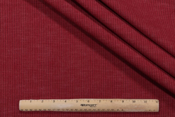 Stripe Woven Decorator Fabric in Cranberry 