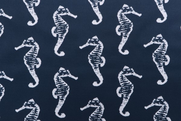 Premier Prints Sea Horse Printed Polyester Outdoor Fabric in Oxford 