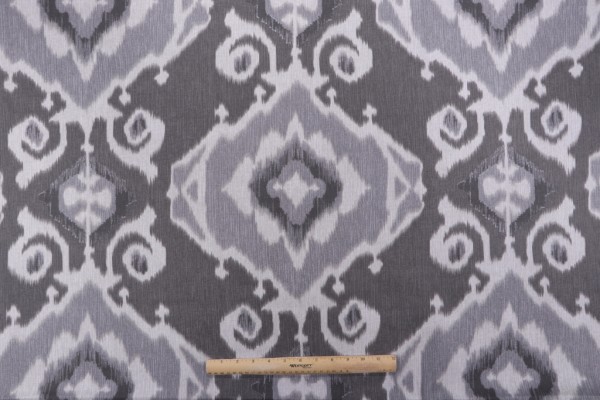 Sample of Magnolia Home Delhi Printed Cotton Drapery Fabric in Graphite 