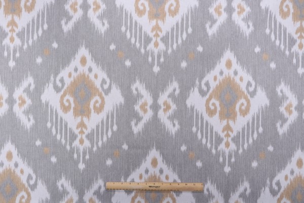 Magnolia Home Dakota Printed Cotton Drapery Fabric in Grey 