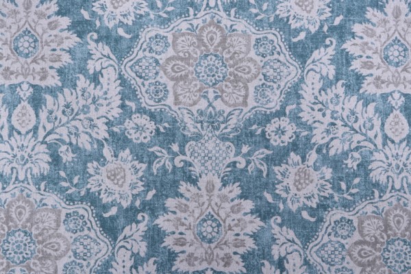 Sample of Magnolia Home Belmont Printed Cotton Drapery Fabric in Verdigris 