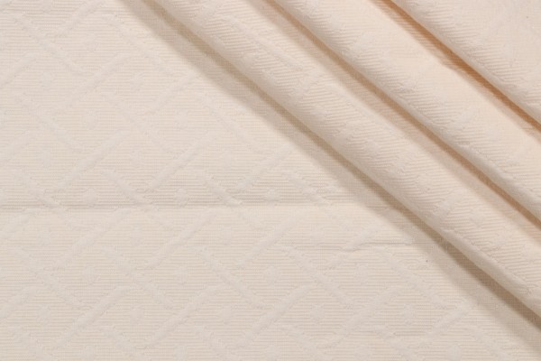 1 Yard Wisley Matelasse Upholstery Fabric in Cream