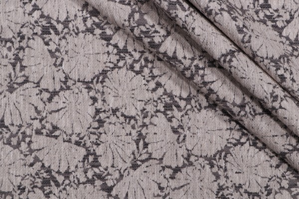 Sample of PK Lifestyles Little Lotus Woven Upholstery Fabric in Charcoal 