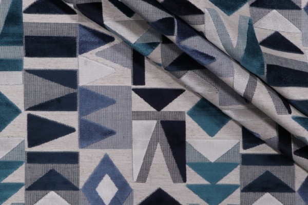 Hamilton Tradd Velvet Upholstery Fabric in Ocean 