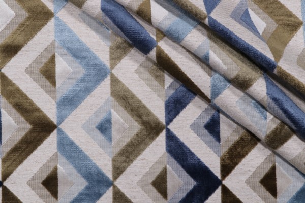 Sample of Hamilton Dagger Velvet Upholstery Fabric in Moss 