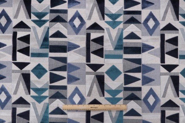 Hamilton Tradd Velvet Upholstery Fabric in Ocean 