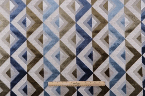 Sample of Hamilton Dagger Velvet Upholstery Fabric in Moss 