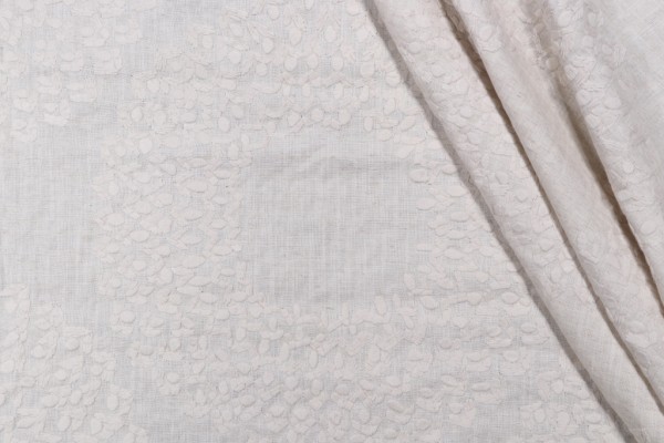 Naveen Embroidered Drapery Fabric in Natural