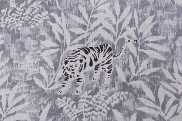 Covington Le Tigre Printed Drapery Fabric in Stone 