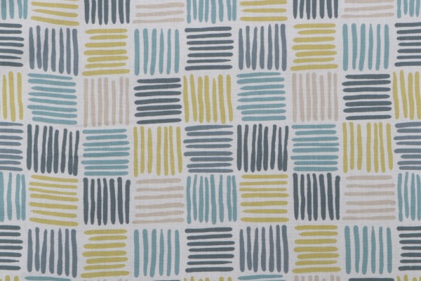 Covington Ernie Printed Cotton Drapery Fabric in Spa