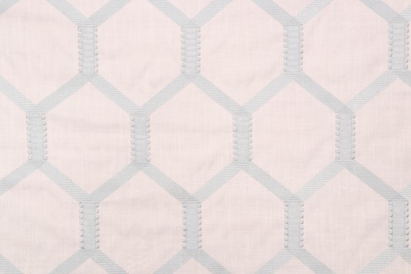 Kaufmann Trapeze Embroidered Drapery Fabric in Sky