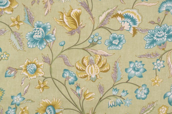 Kaufmann Marseille Printed Cotton Twill Drapery Fabric in Apple