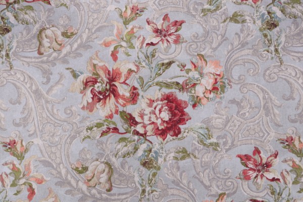 Waverly Fresco Flourish Printed Cotton Drapery Fabric in Jewel