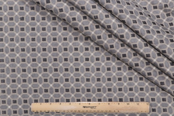 Hopscotch Woven Outdoor Fabric in Charcoal
