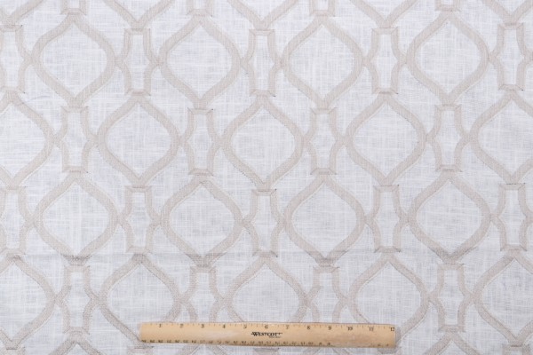 Malden Embroidered Drapery Fabric in Linen