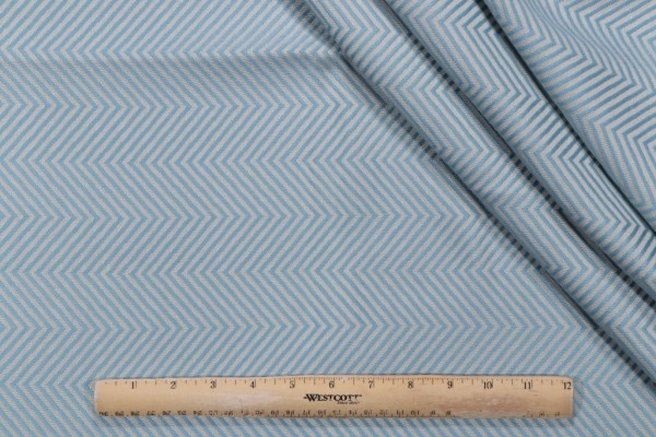 Herringbone Woven Outdoor Fabric in Caribbean