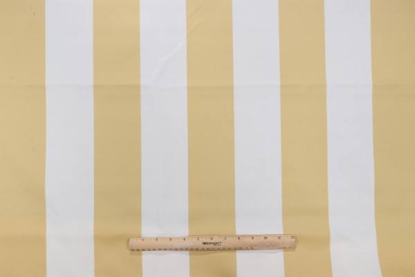 Bella Dura Home Cabana Stripe Woven Polyester Outdoor Fabric in Buttercream