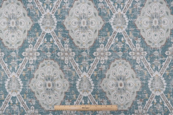 Kaufmann Carpet Heirloom Tapestry Upholstery Fabric in Peacock 