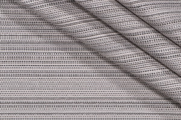 Benson Stripe Woven Outdoor Fabric in Black Sand