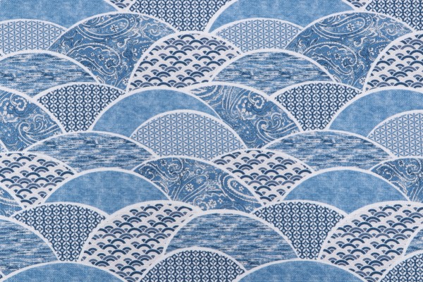 Regal Fabrics Wavelength Printed Polyester Drapery Fabric in Indigo