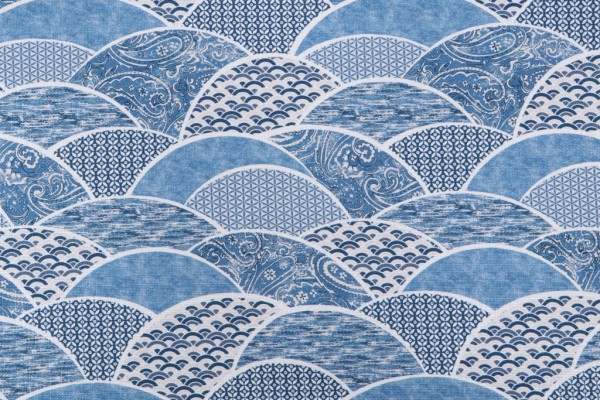 Regal Fabrics Wavelength Printed Polyester Drapery Fabric in Indigo