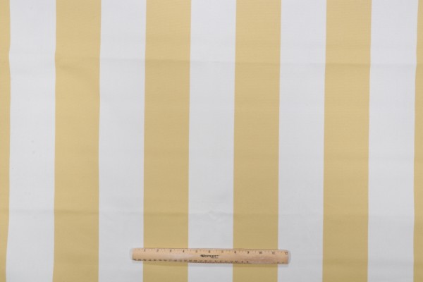 Bella Dura Home Cabana Stripe Woven Polyester Outdoor Fabric in Buttercream